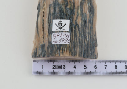 Creme-blue mammoth ivory piece