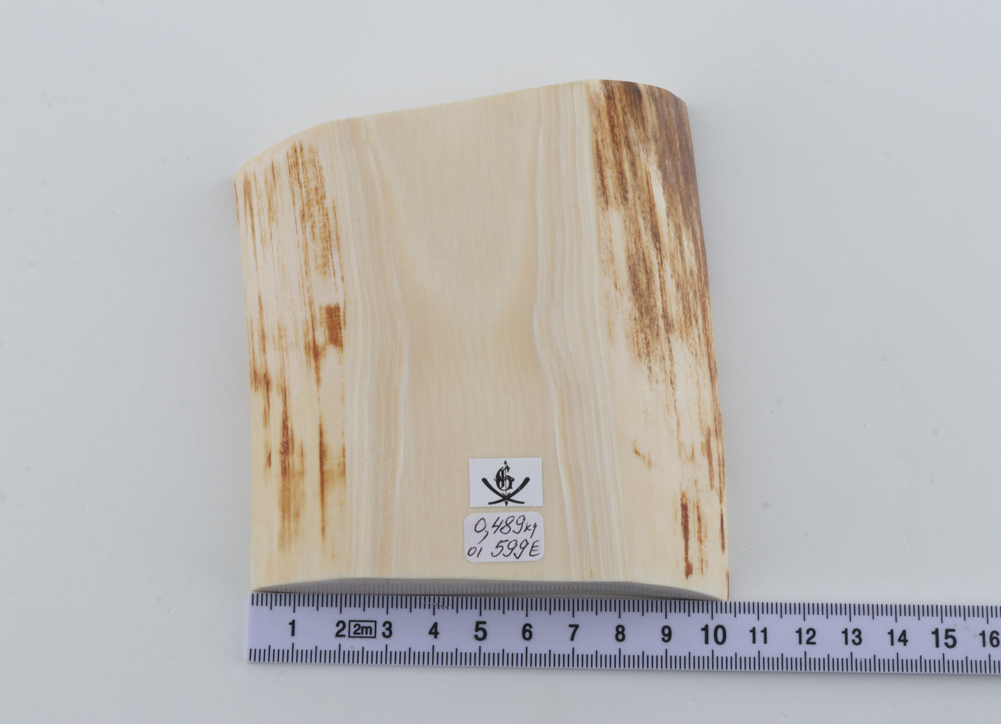 White mammoth ivory segment