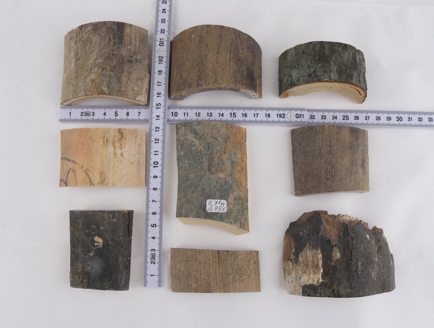 Raw mammoth bark pieces