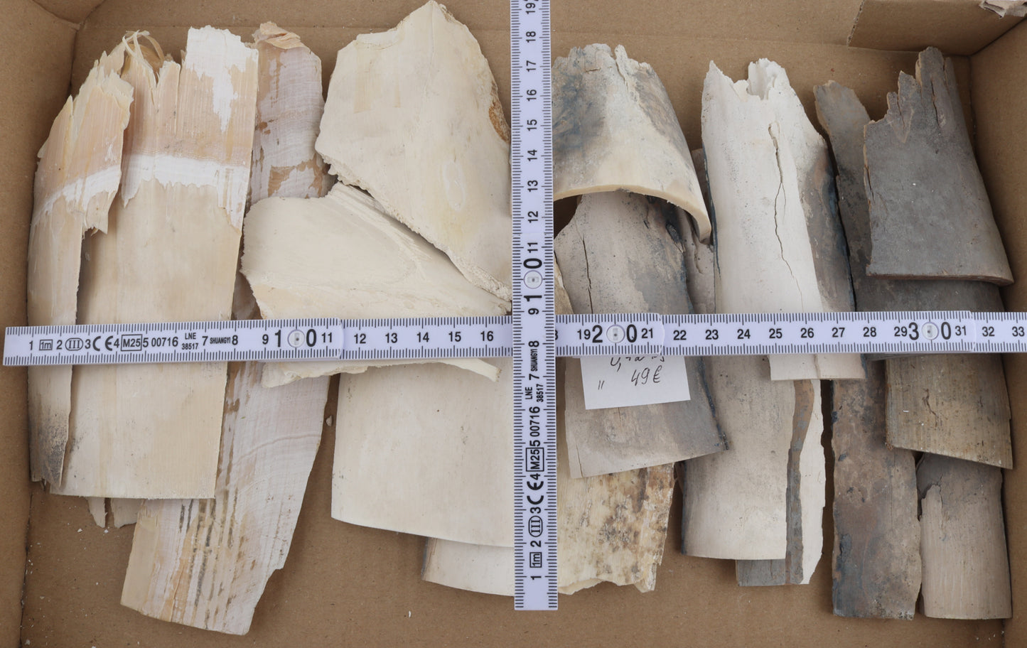 Raw mammoth ivory pieces