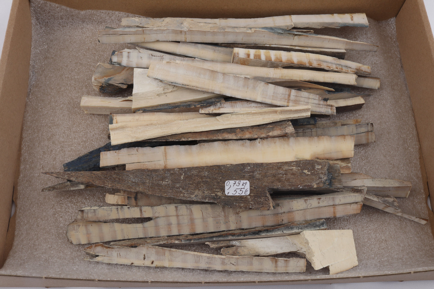 Raw mammoth ivory offcuts