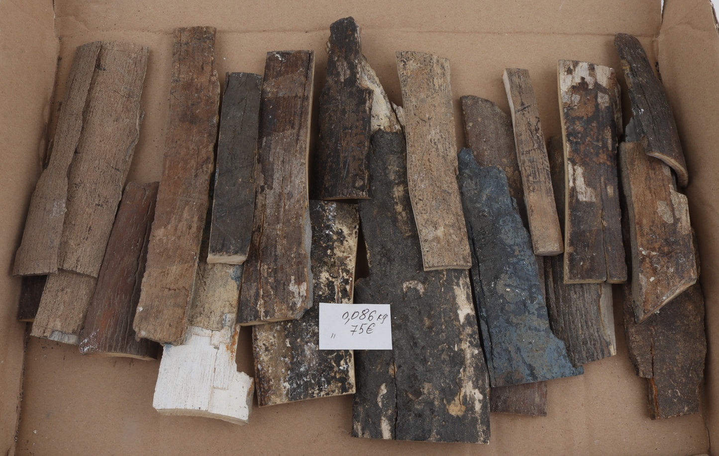 Raw mammoth bark pieces