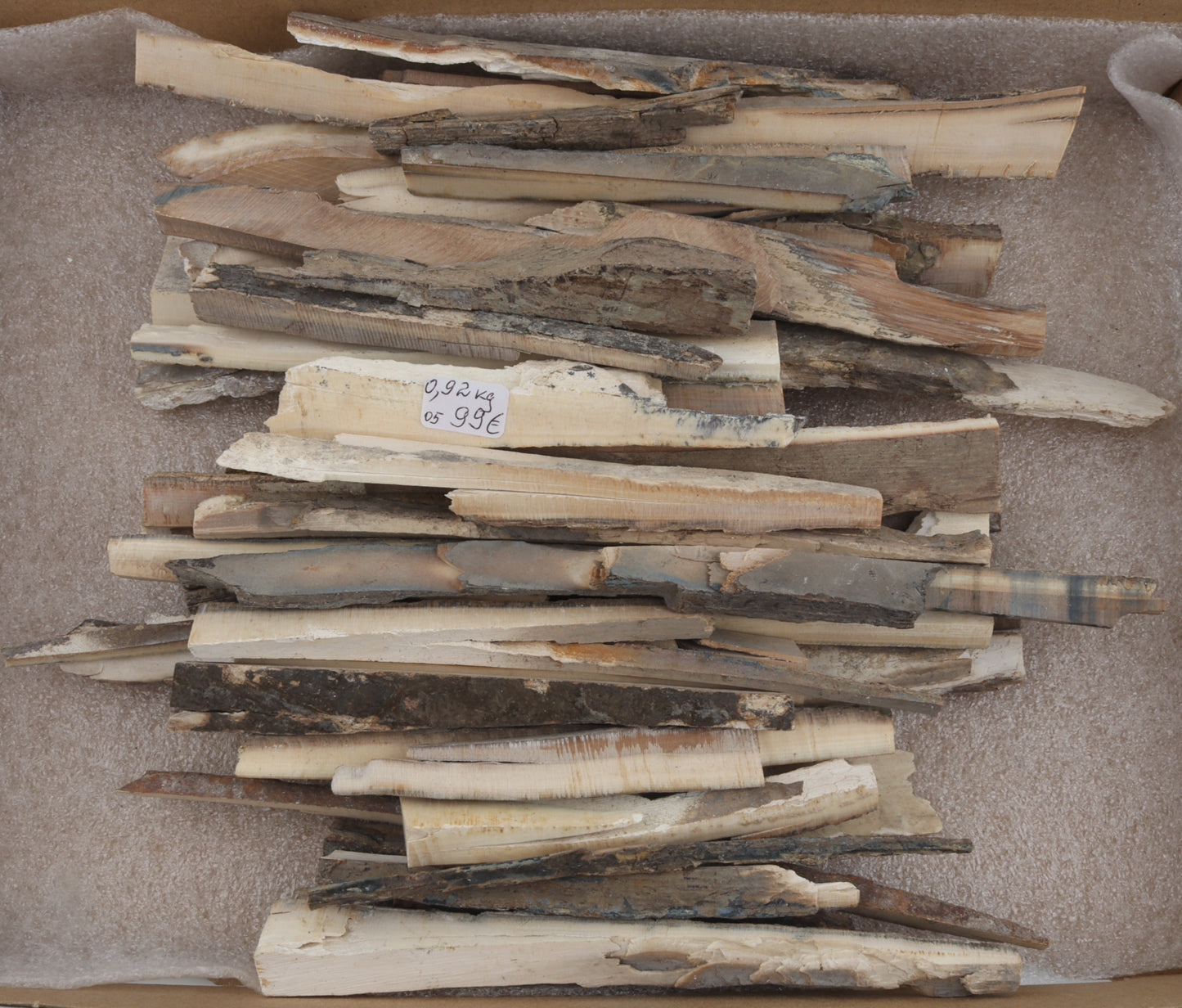 Raw mammoth ivory offcuts
