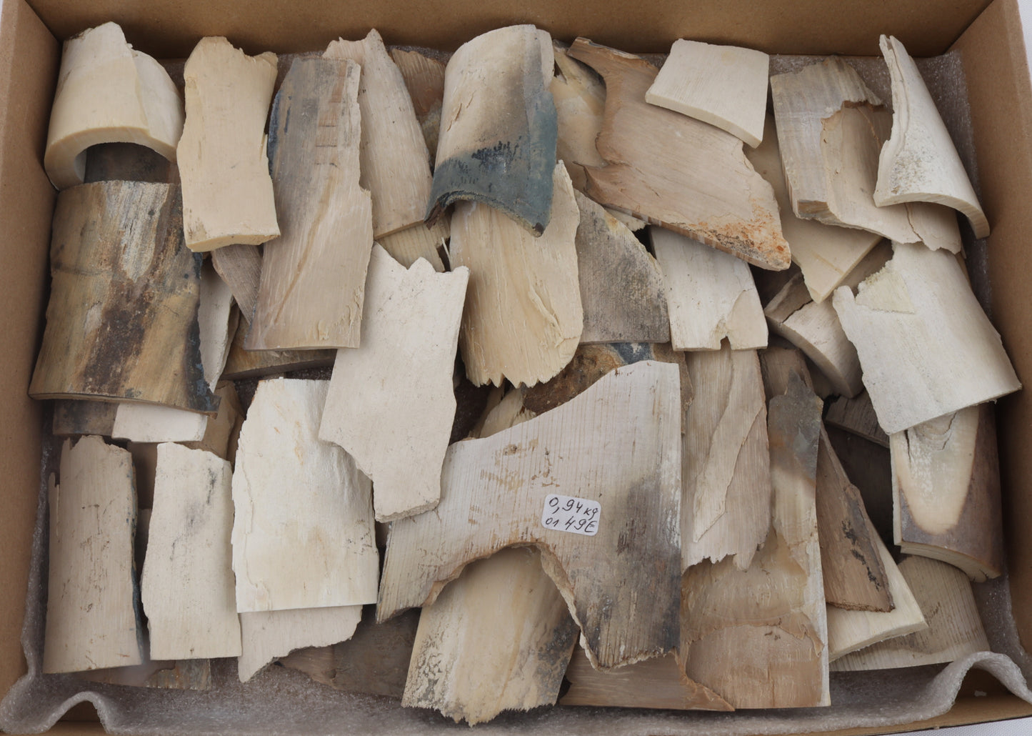Raw mammoth ivory offcuts