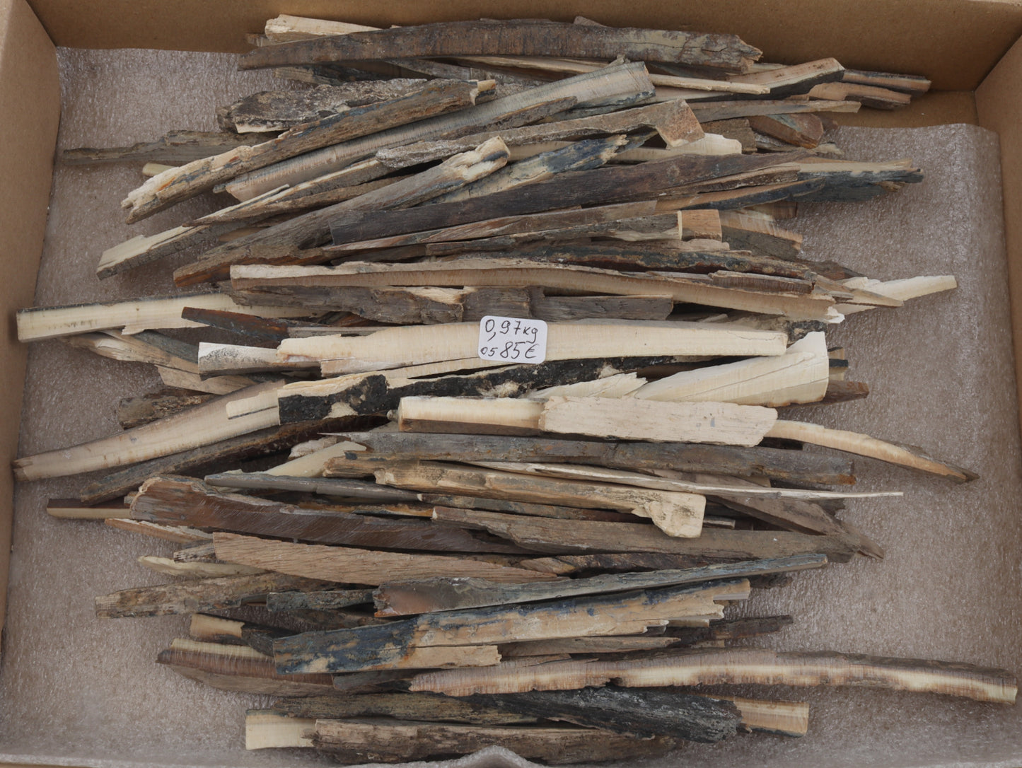 Raw mammoth ivory offcuts