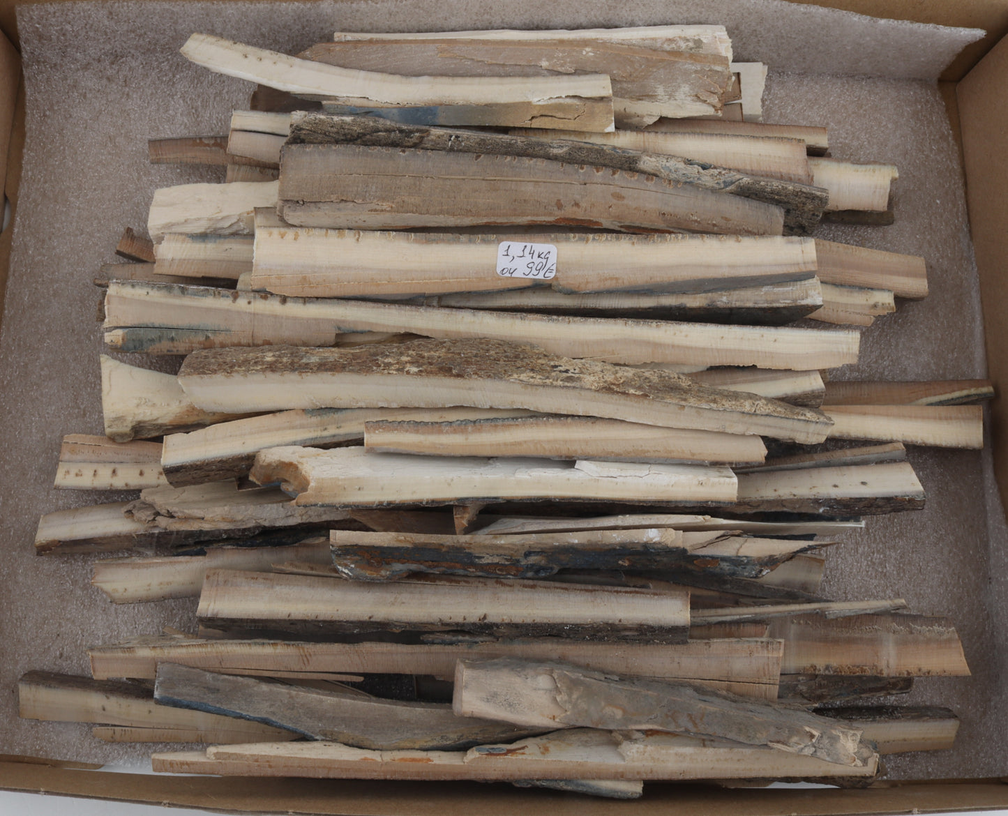 Untreated mammoth ivory offcuts