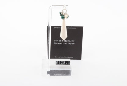 Mammoth Ivory & Malachite Cluster Pendant