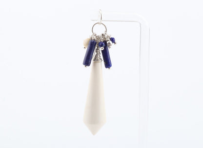 Mammoth Ivory & Lapis Lazuli Cluster Pendant