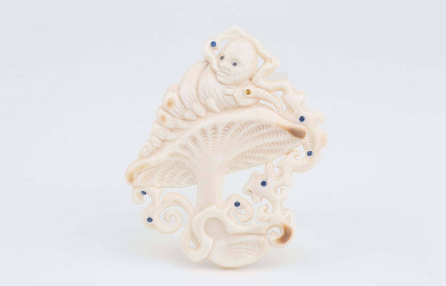 Mammoth Ivory Mushroom Brooch