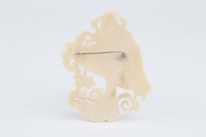 Mammoth Ivory Mushroom Brooch