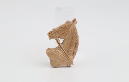 Carved Mammoth Ivory Horse Brooch