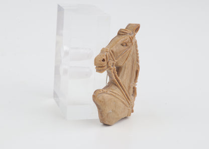 Carved Mammoth Ivory Horse Brooch