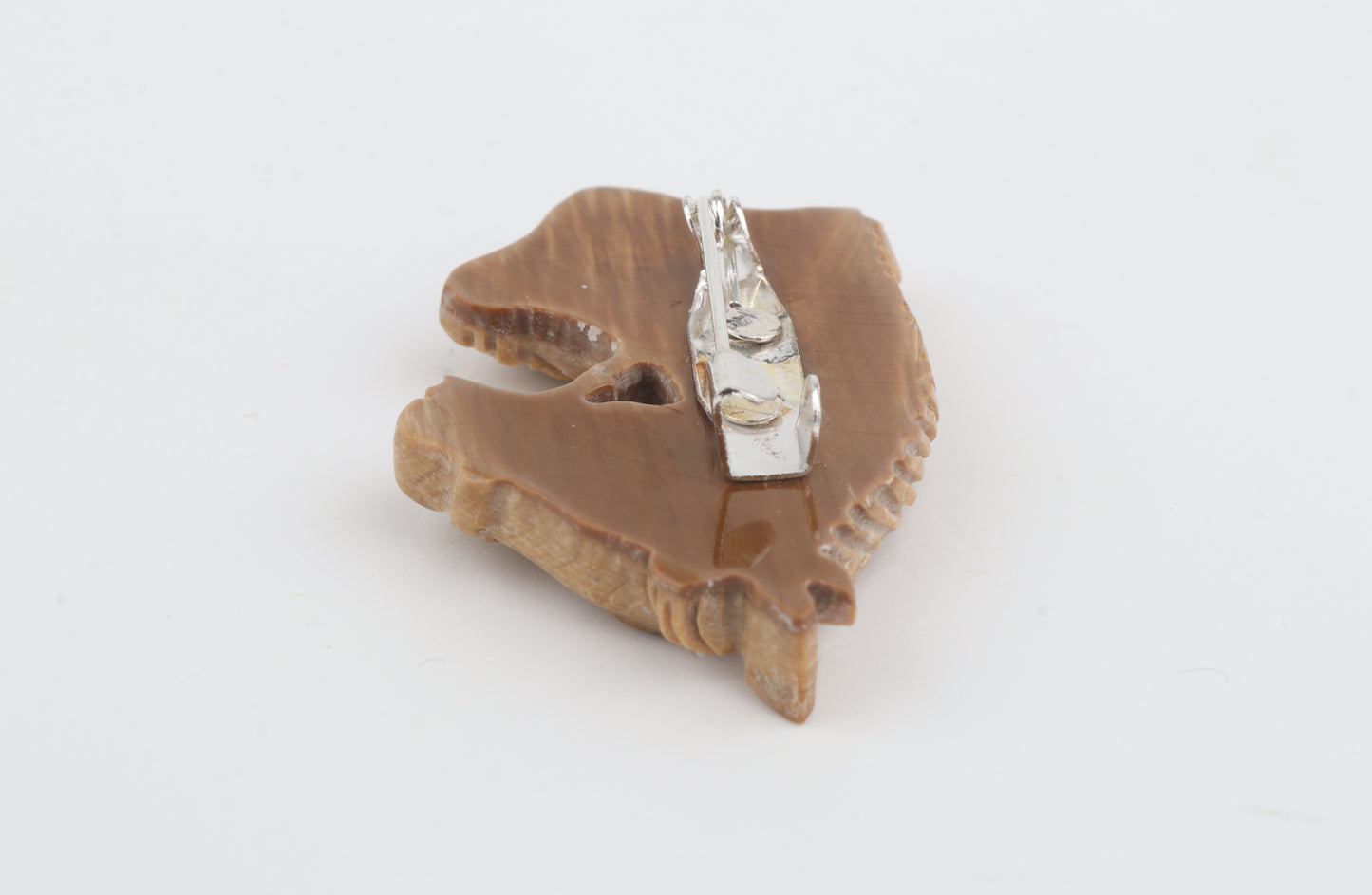 Carved Mammoth Ivory Horse Brooch