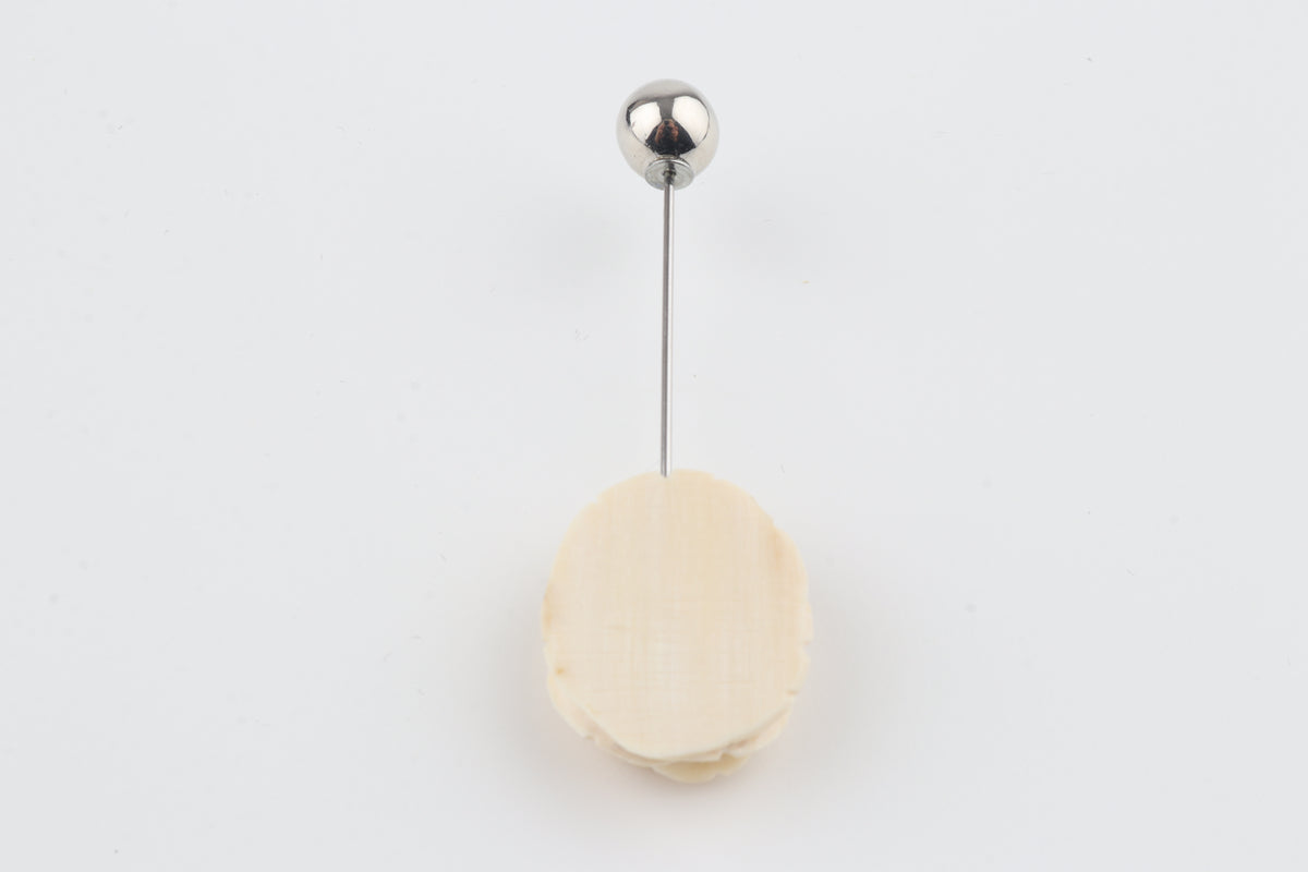 Arctic Rose — Hand-Carved Mammoth Ivory Lapel Pin