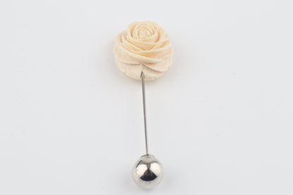 Arctic Rose — Hand-Carved Mammoth Ivory Lapel Pin