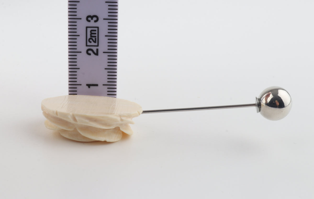 Arctic Rose — Hand-Carved Mammoth Ivory Lapel Pin