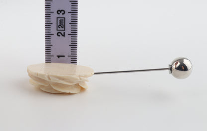 Arctic Rose — Hand-Carved Mammoth Ivory Lapel Pin