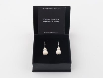 Mammoth Ivory & Sterling Silver Drop Earrings