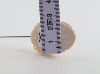 Carved Mammoth Ivory Rose Stick Pin