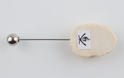 Carved Mammoth Ivory Rose Stick Pin