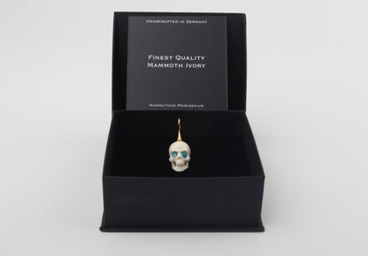 Festive Mammoth Ivory Skull Pendant 