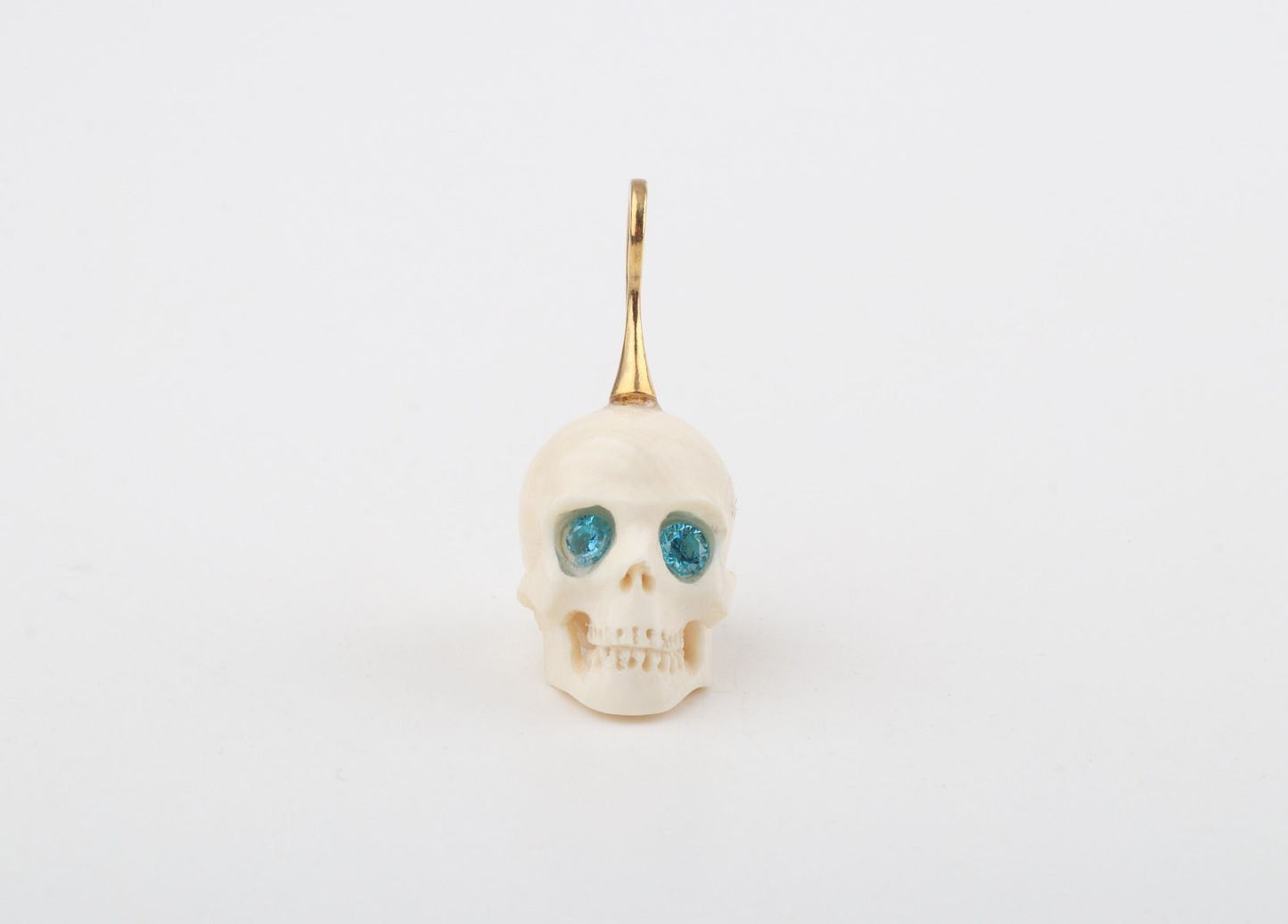Festive Mammoth Ivory Skull Pendant 