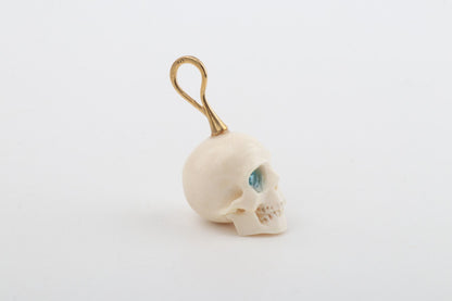 Festive Mammoth Ivory Skull Pendant 