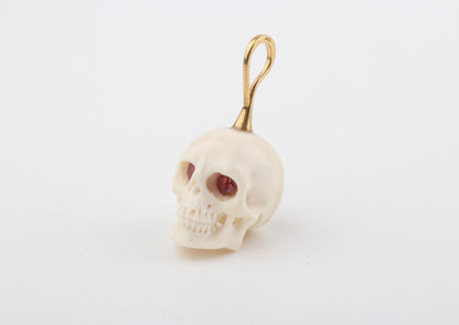 Festive Mammoth Ivory Skull Pendant