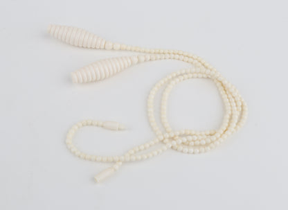 Mammoth Ivory Beaded Lariat Necklace