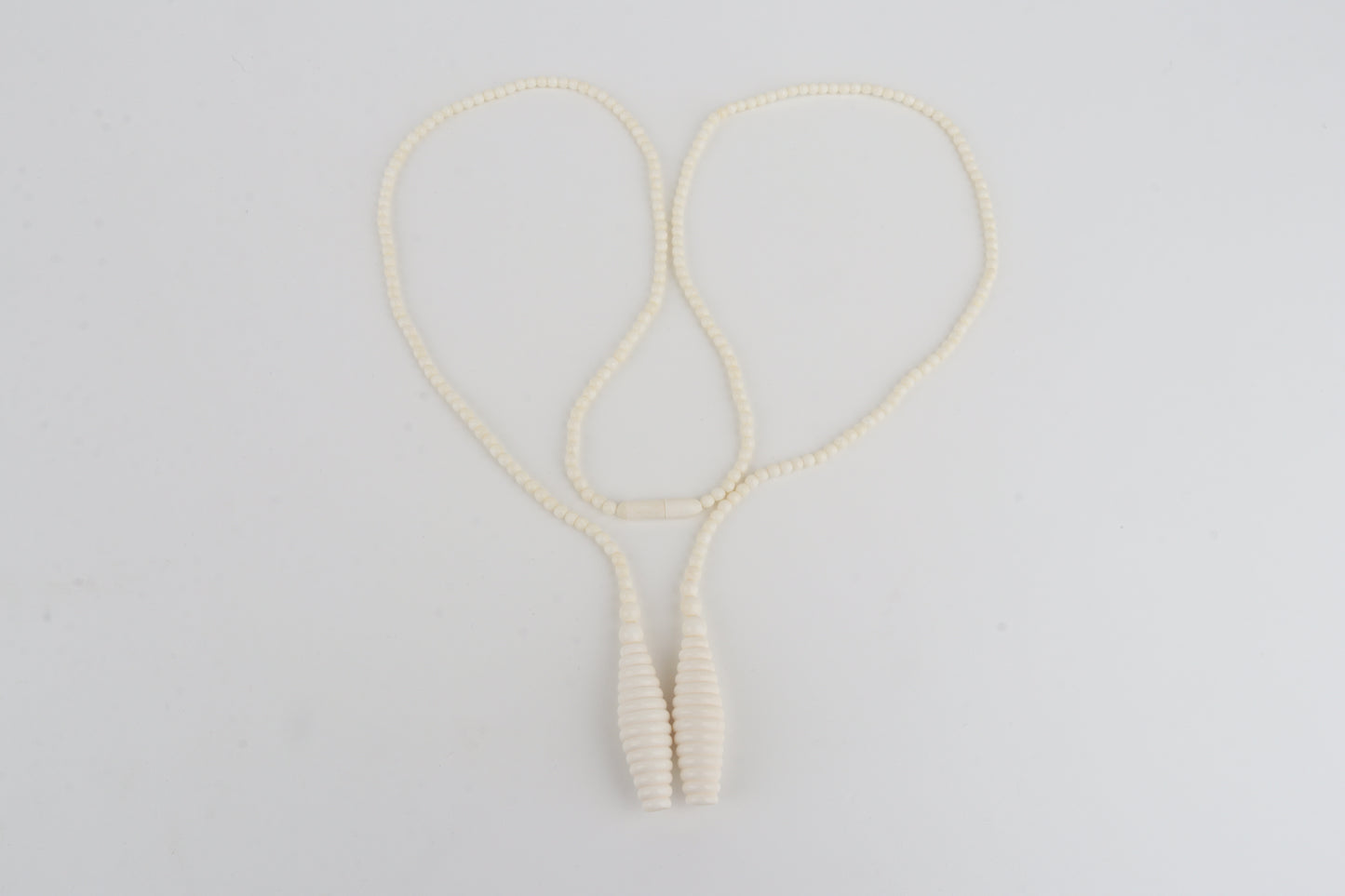Mammoth Ivory Beaded Lariat Necklace