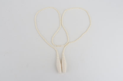 Mammoth Ivory Beaded Lariat Necklace
