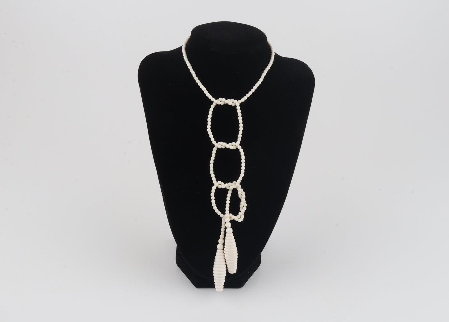 Mammoth Ivory Beaded Lariat Necklace
