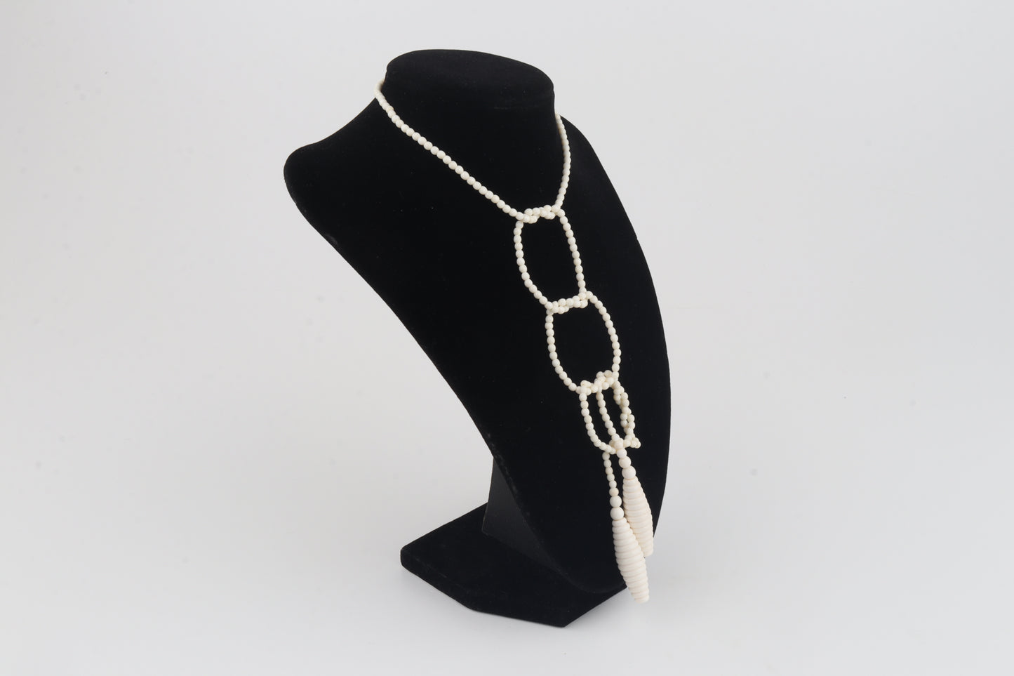 Mammoth Ivory Beaded Lariat Necklace