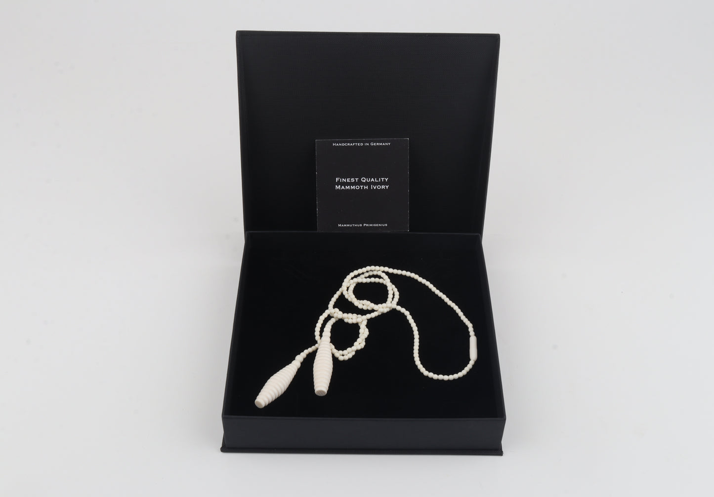 Mammoth Ivory Beaded Lariat Necklace