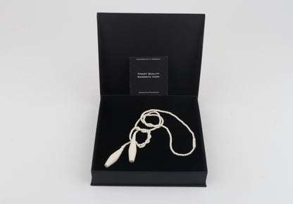 Mammoth Ivory Beaded Lariat Necklace