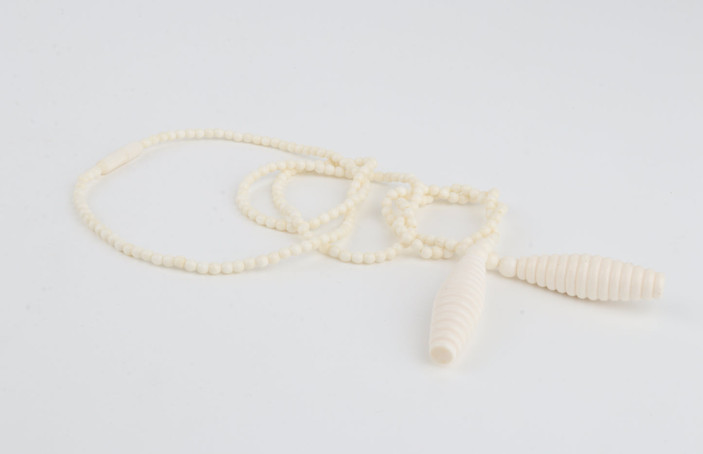 Mammoth Ivory Beaded Lariat Necklace