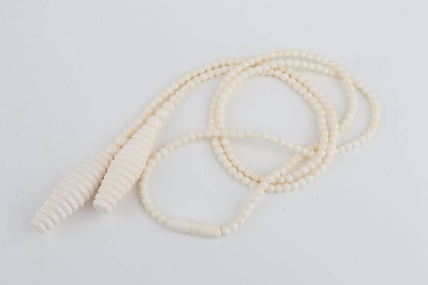 Mammoth Ivory Beaded Lariat Necklace