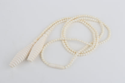 Mammoth Ivory Beaded Lariat Necklace