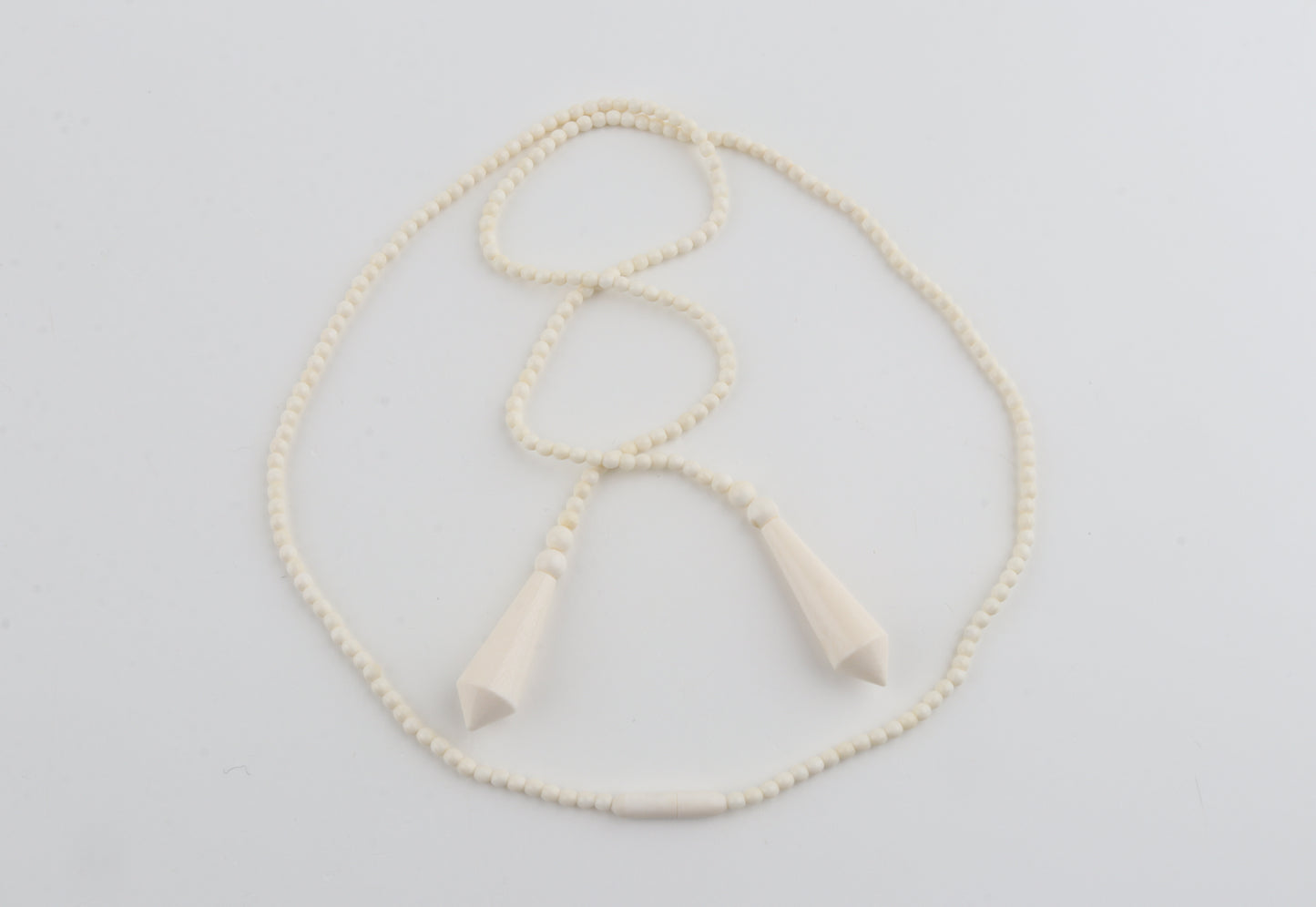 Mammoth Ivory Beaded Lareat Necklace