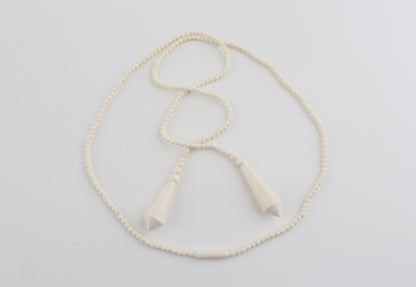 Mammoth Ivory Beaded Lareat Necklace
