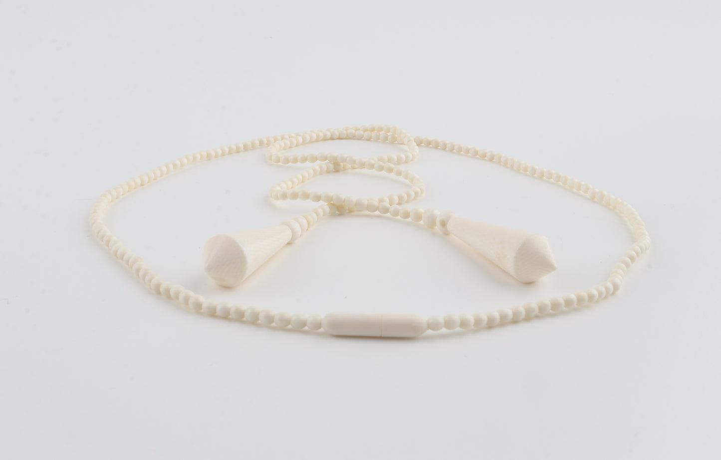 Mammoth Ivory Beaded Lareat Necklace