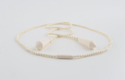Mammoth Ivory Beaded Lareat Necklace