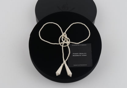 Mammoth Ivory Beaded Lareat Necklace
