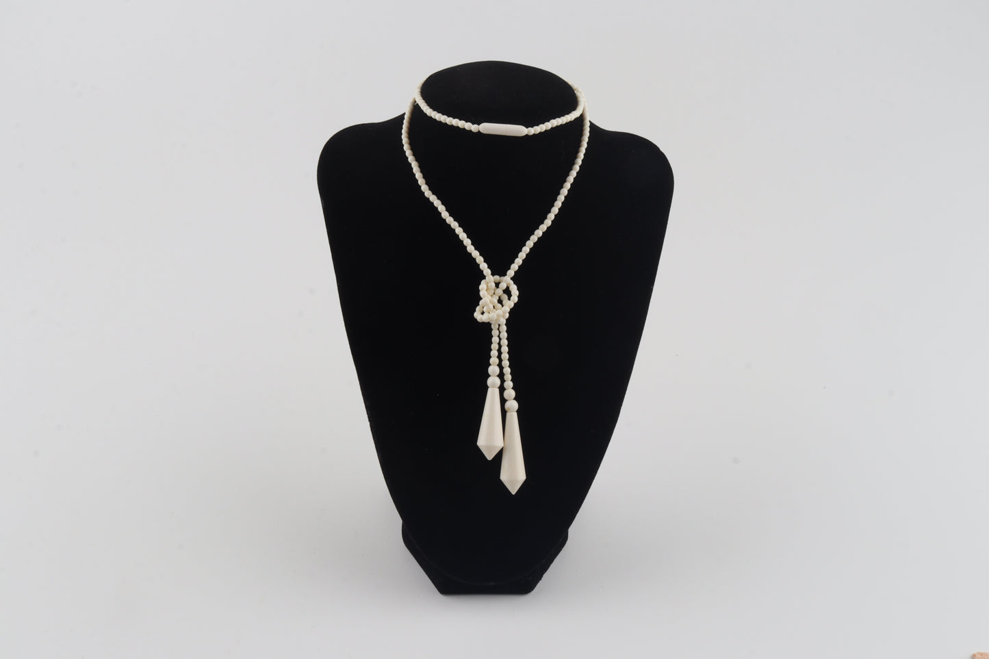 Mammoth Ivory Beaded Lareat Necklace