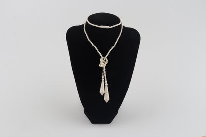 Mammoth Ivory Beaded Lareat Necklace