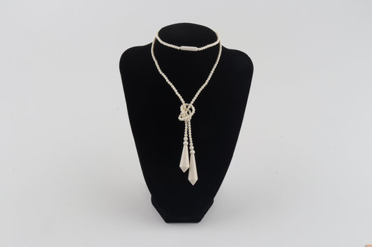Mammoth Ivory Beaded Lareat Necklace