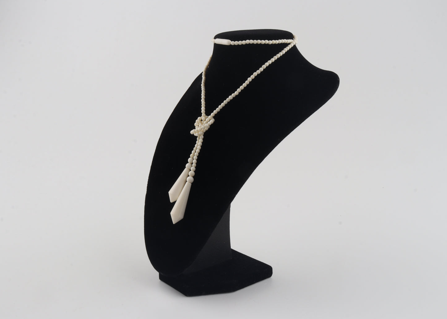 Mammoth Ivory Beaded Lareat Necklace