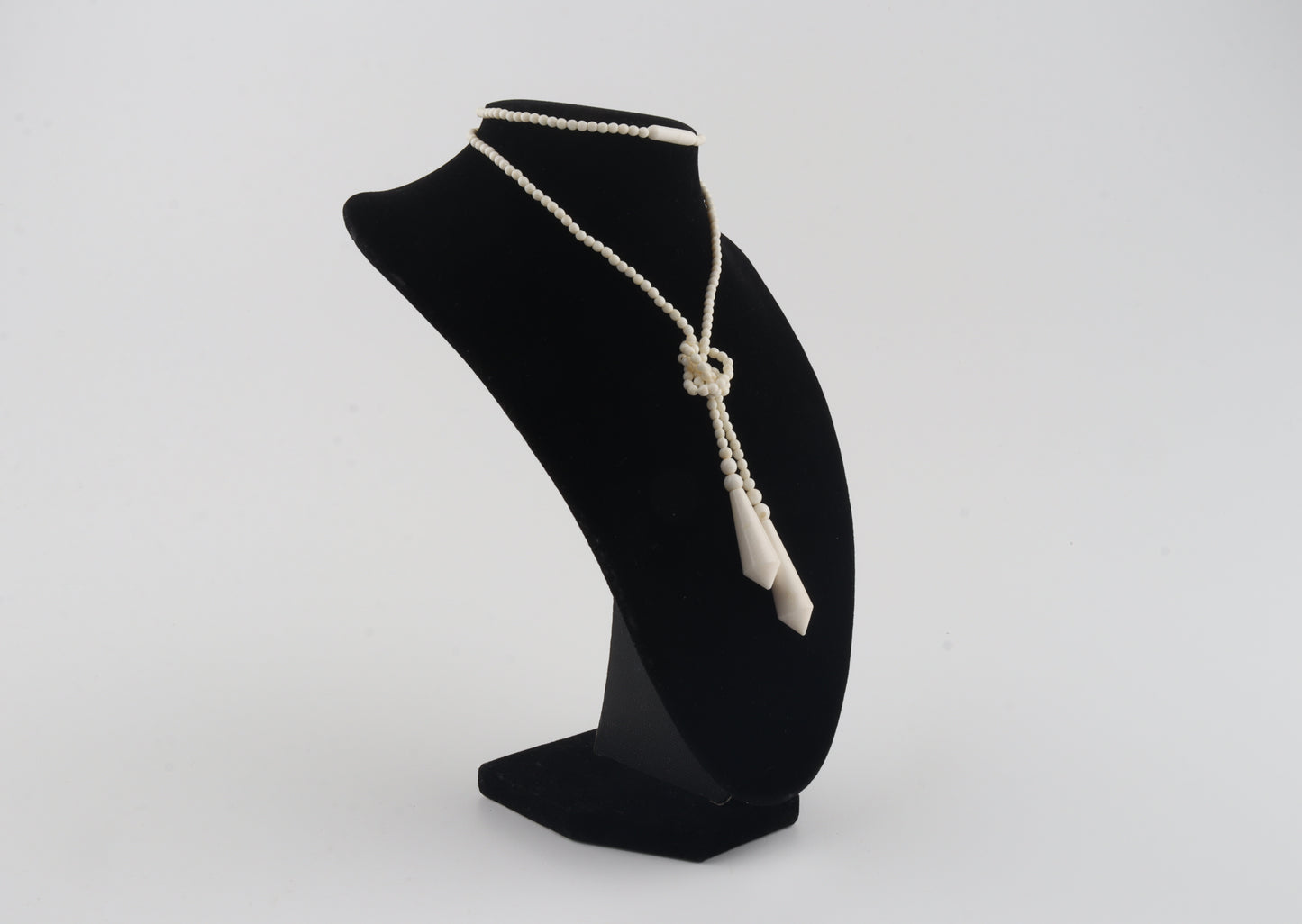 Mammoth Ivory Beaded Lareat Necklace