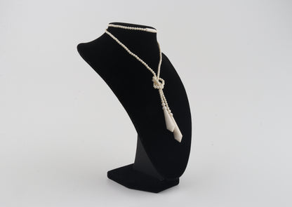 Mammoth Ivory Beaded Lareat Necklace