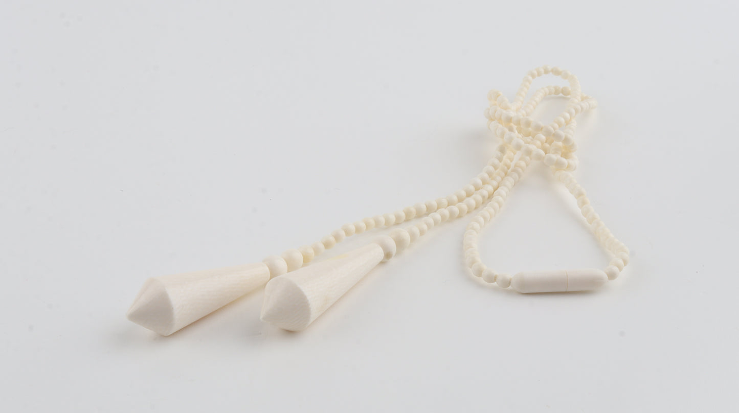 Mammoth Ivory Beaded Lareat Necklace